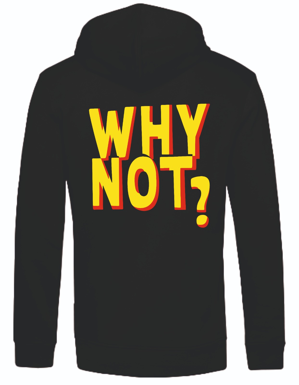 WHY NOT? ♡ - Organic Hoodie (schwarz, gelb) Bild